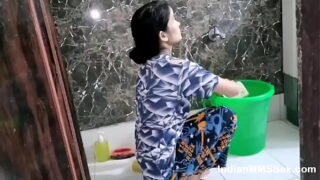 Indian Wife With Husband In Bathroom Washing And Taking Shower Video